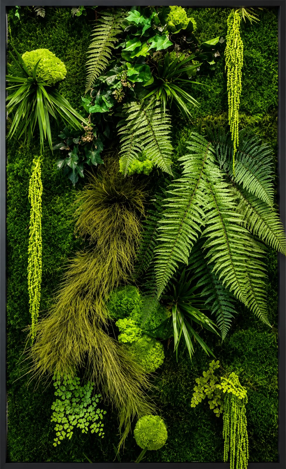 Mur Végétal stabilisé Intérieur JUNGLE Personnalisable - Kit DIY Facile avec Plantes Stabilisées Naturelles Sans Entretien - Décoration Murale Durable et Unique pour Salon, Bureau - Fabriqué en France