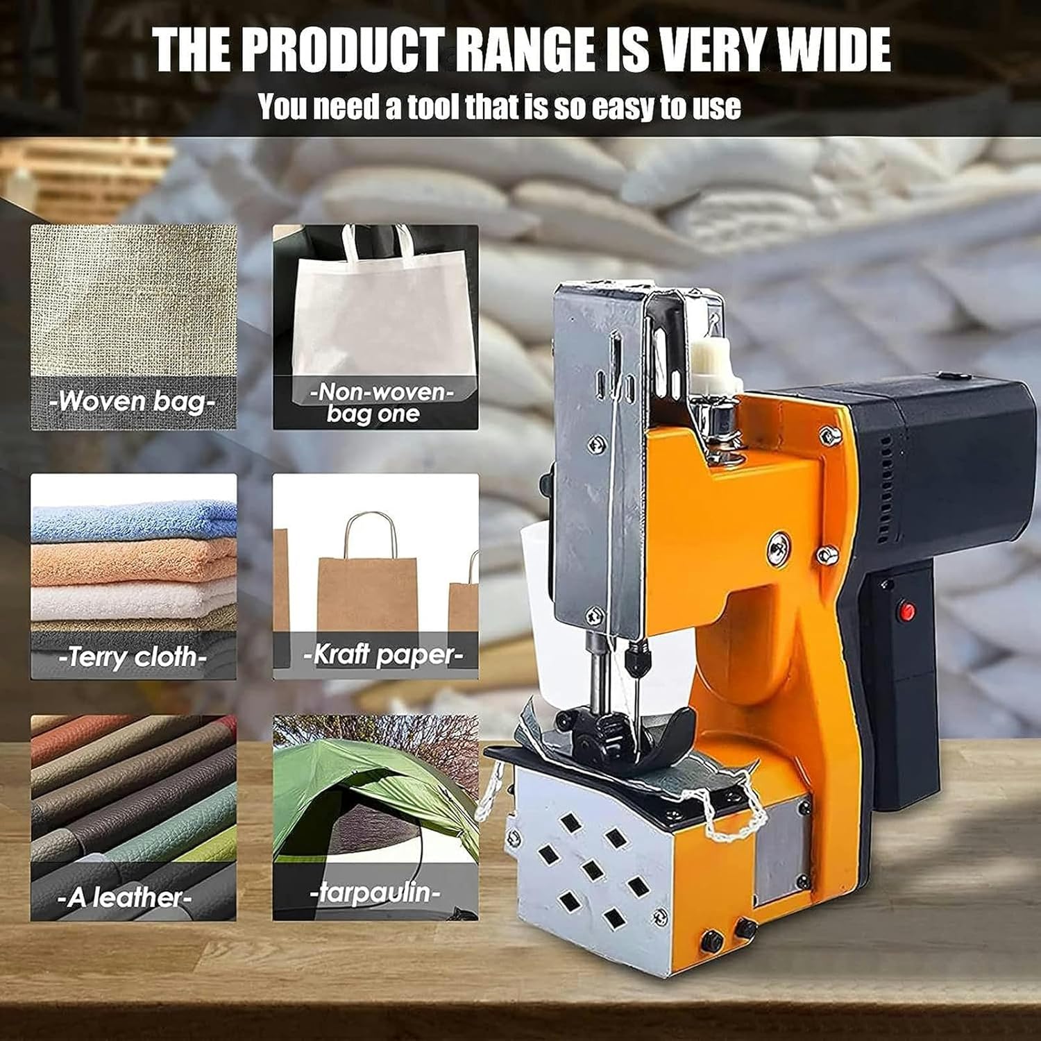 Bag Closer Closing Machine, Rechargeable Protable Sewing Machine, Bag Stitcher Machine for Sack/Woven/Paper/Plastic Bags