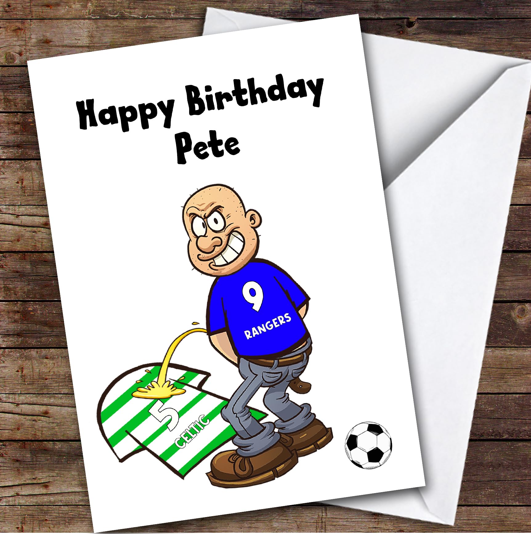 Rangers Weeing On Celtic Funny Celtic Football Fan Personalised Birthday Card | Personalised Birthday Card | Funny Football Birthday Card for Him | Celtic Fan Birthday Card