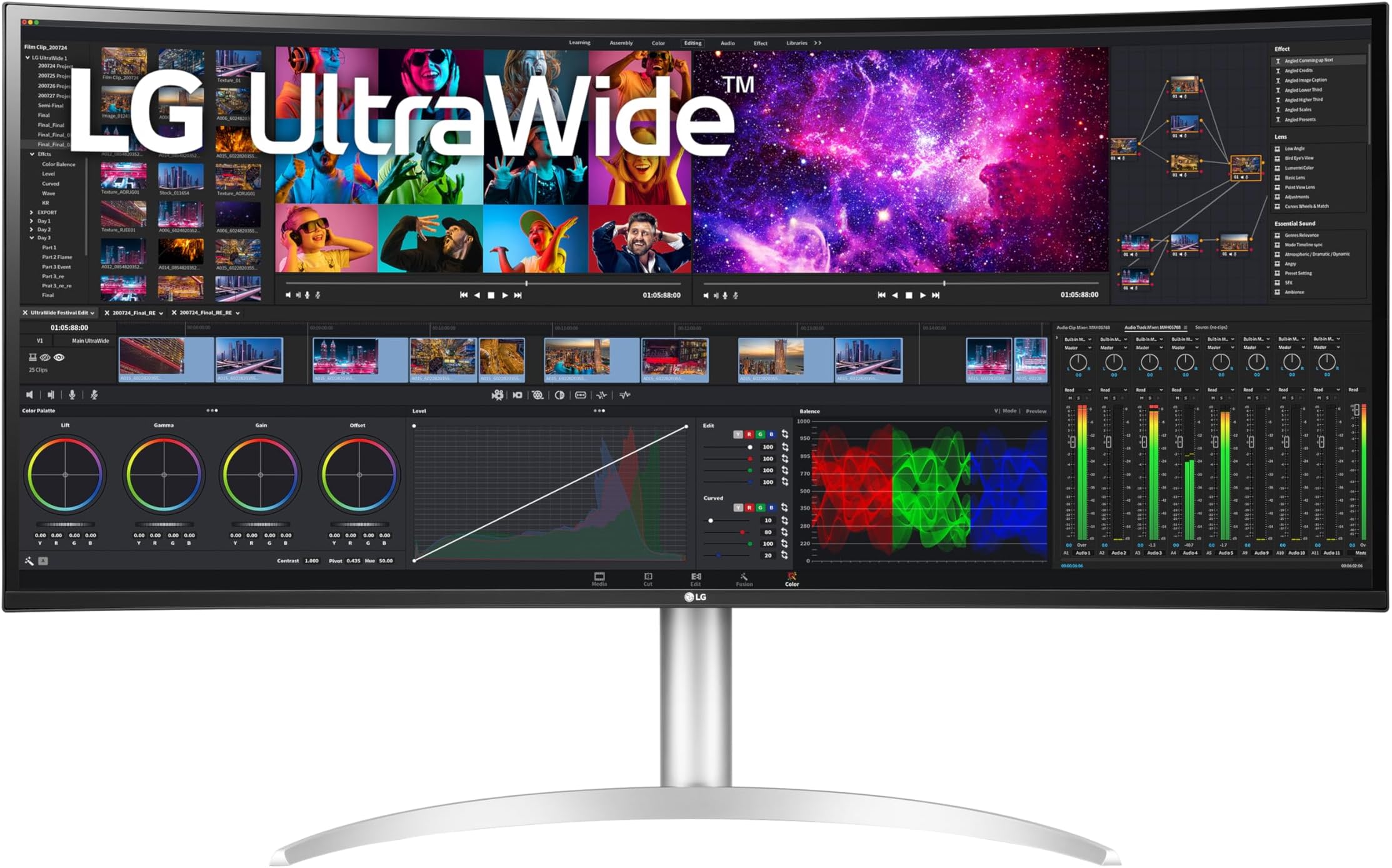 LG 40WP95C-W 40” UltraWide Curved WUHD (5120 x 2160) 5K2K Nano IPS Computer Monitor, DCI-P3 98% (Typ.) HDR10, Thunderbolt 4 w/ 96W PD, 3-Side Virtually Borderless Design Tilt/Height/Swivel Stand,Black