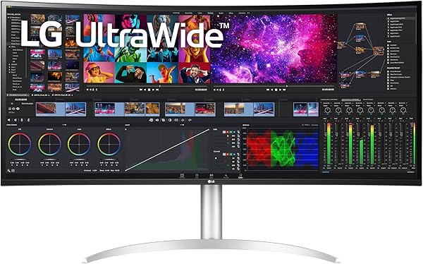LG 40WP95C-W 40” UltraWide Curved WUHD (5120 x 2160) 5K2K Nano IPS Computer Monitor, DCI-P3 98% (Typ.) HDR10, Thunderbolt 4 w/ 96W PD, 3-Side Virtually Borderless Design Tilt/Height/Swivel Stand,Black
