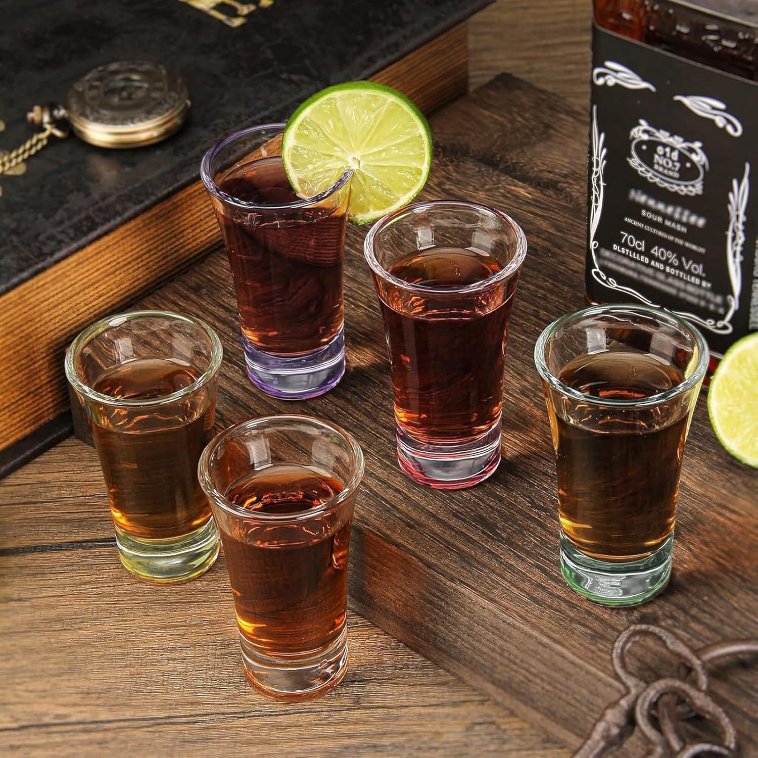 12 Pack Shot Glasses,1.8 oz Colorful Shot Glass with Heavy Base,Shot Cups for Whiskey,Vodka,Espresso - Durable Tequila Glasses for Home, Bars & Parties
