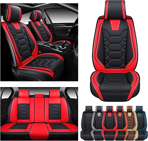 Miniatura 7 de OASIS AUTO Juego completo de fundas para asientos de automóvil, fundas impermeables de piel sintética para automóviles de ajuste universal para SUV