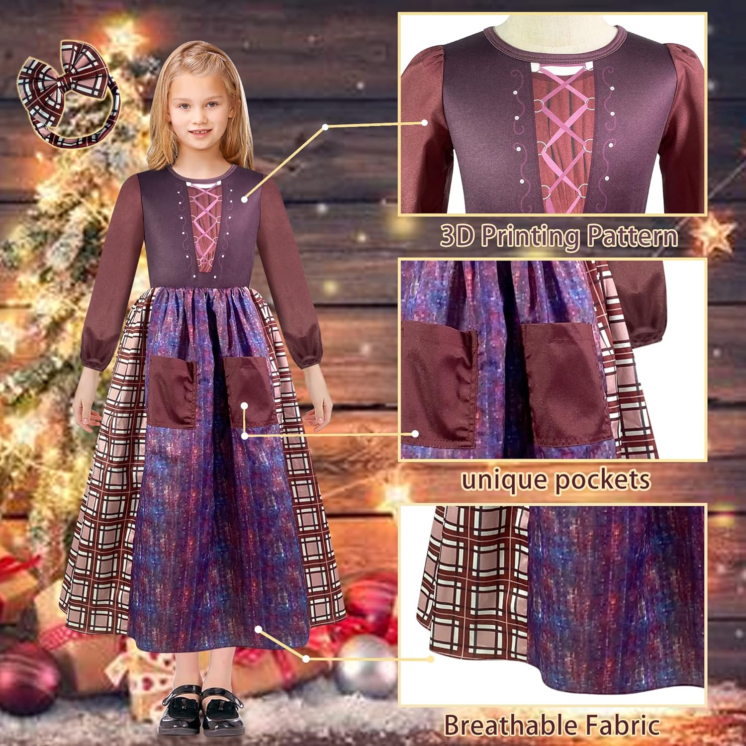 KLFFLGID Kids Hocus Pocus Winifred Sarah Mary Sanderson Sister Costume for Girls, Toddler Dress up Witch Costumes Halloween : Clothing, Shoes & Jewelry