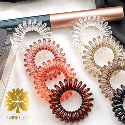 Miniatura 2 de 27 ligas para el cabello en espiral, sin pliegues, bandas elásticas para el cabello, multicolor, impermeables, accesorios para el cabello para