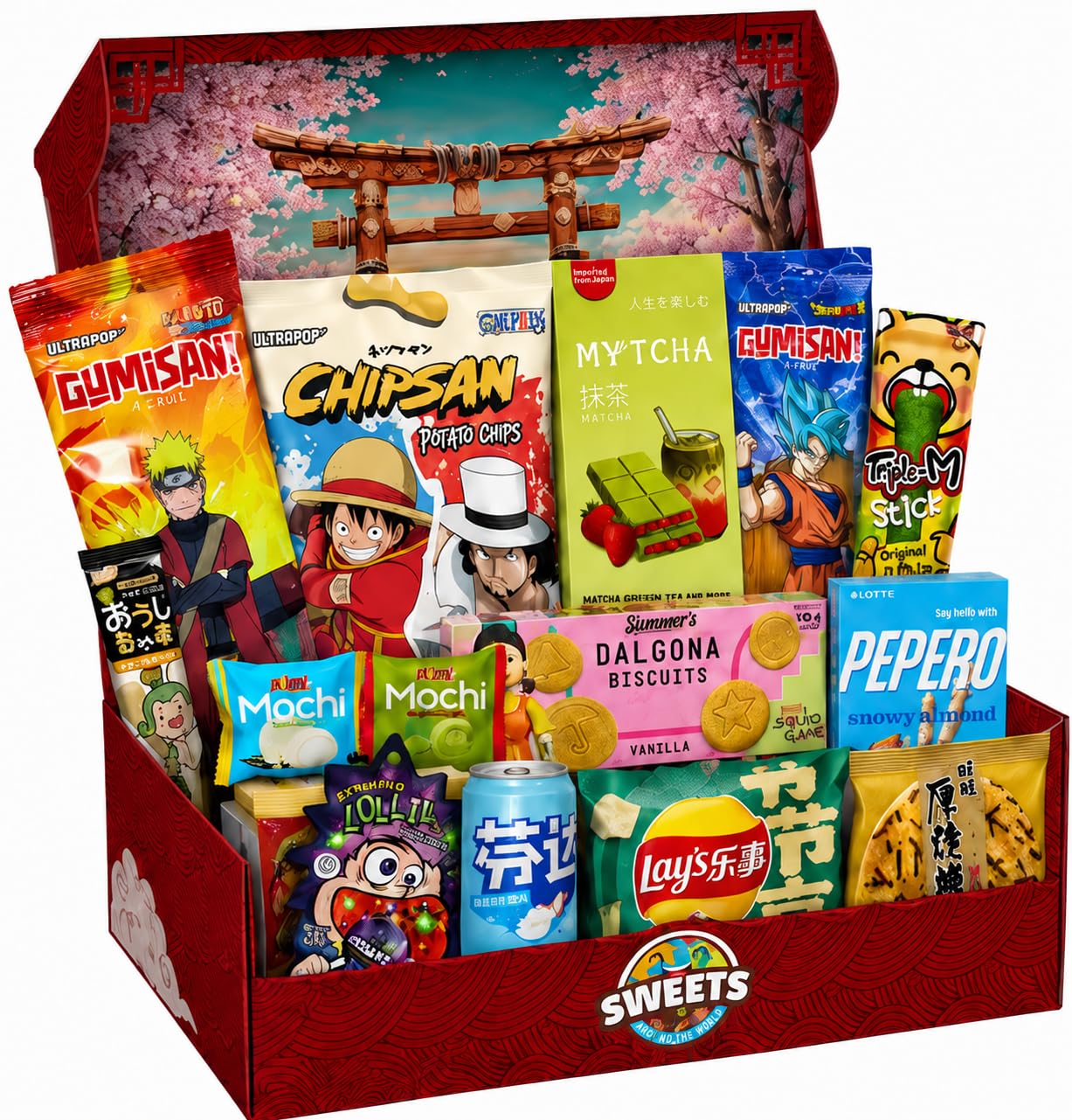 Asiatische Snacks Box Geschenkideen mit Japanische, koreanische & mehr Snacks und Süssigkeiten - Ideale Kalender Füllung (XL)