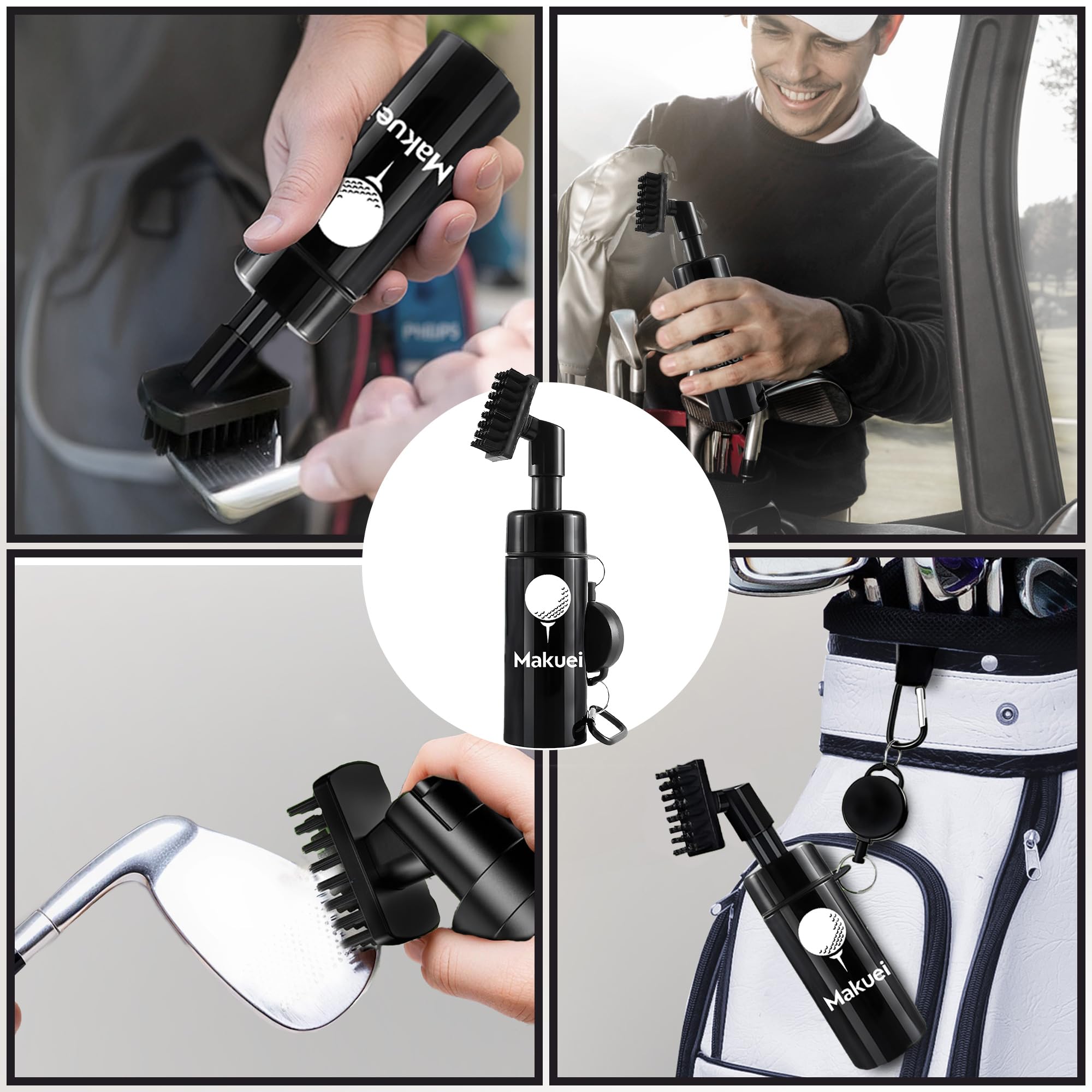 Makuei Cepillo Limpiador de Palos de Golf Accesorios Bolsa Regalo Golfistas