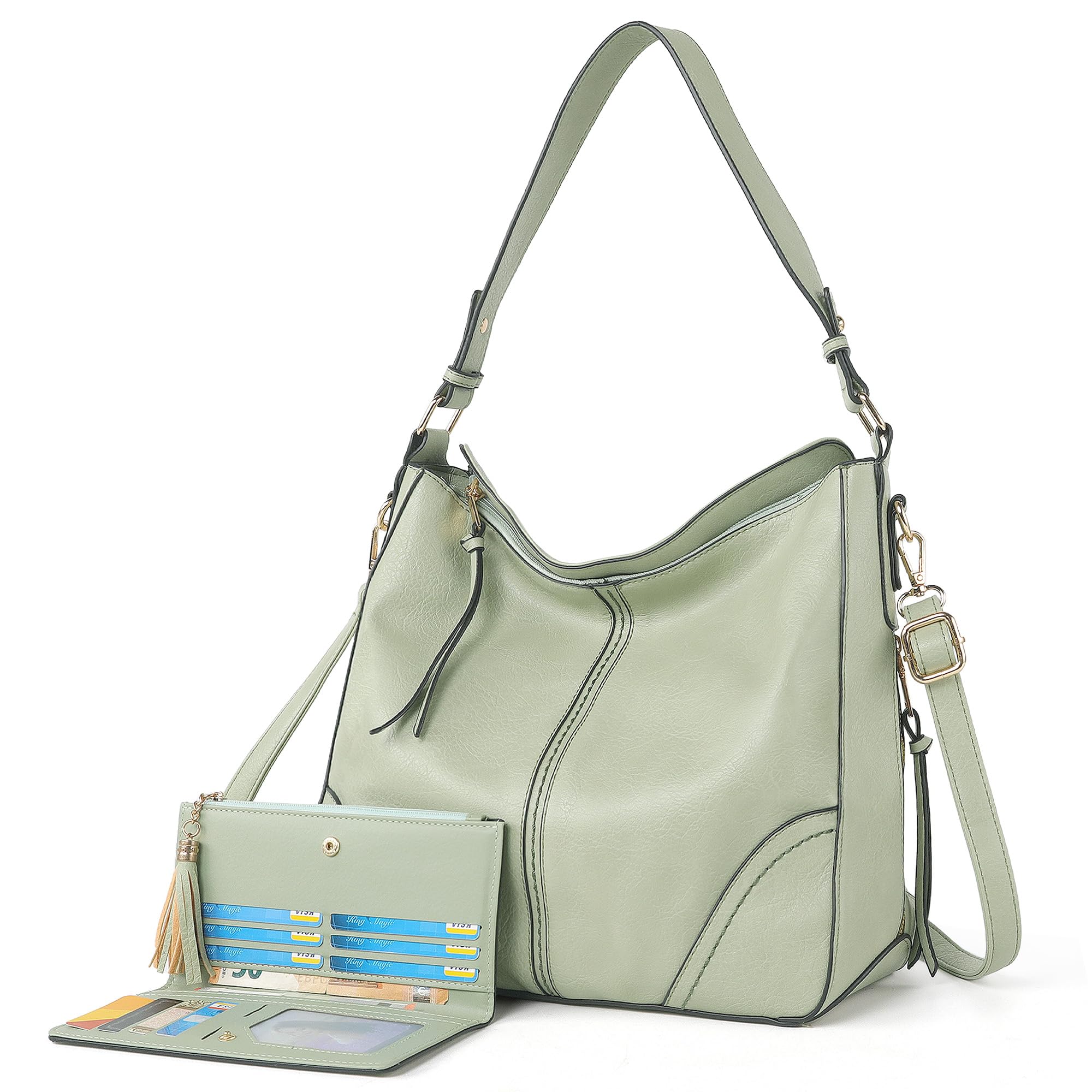 TANTOMI Hobo Bags for Women Crossbody Bags Set Crossbody Purses and Handbags Tote Bags with Adjustable Shoulder Strap 2pcs