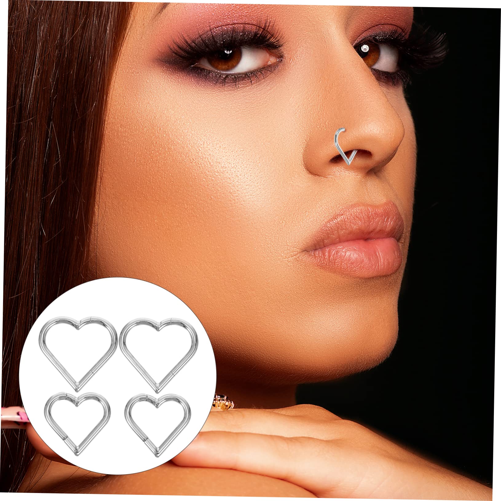GALPADA 16pezzi Cuore per Piercing al Naso Anelli per Naso Senza Giunzione Gioielli Eleganti per Ogni Occasione