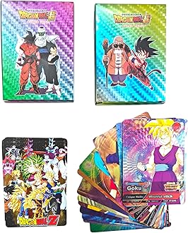 SHAKTISM Dragon-Ball Anime Cards, Unique Card Desk Pack, Official Anime CCG Collectable Playing Foil Cards, Anime Merchandise Gift, Pack of 55 (Dragon Ball Golden) (Rainbow)