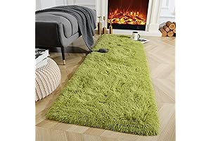 Ompaa Fluffy Runner Rugs: The Perfect Green Furry Accent for Any Space