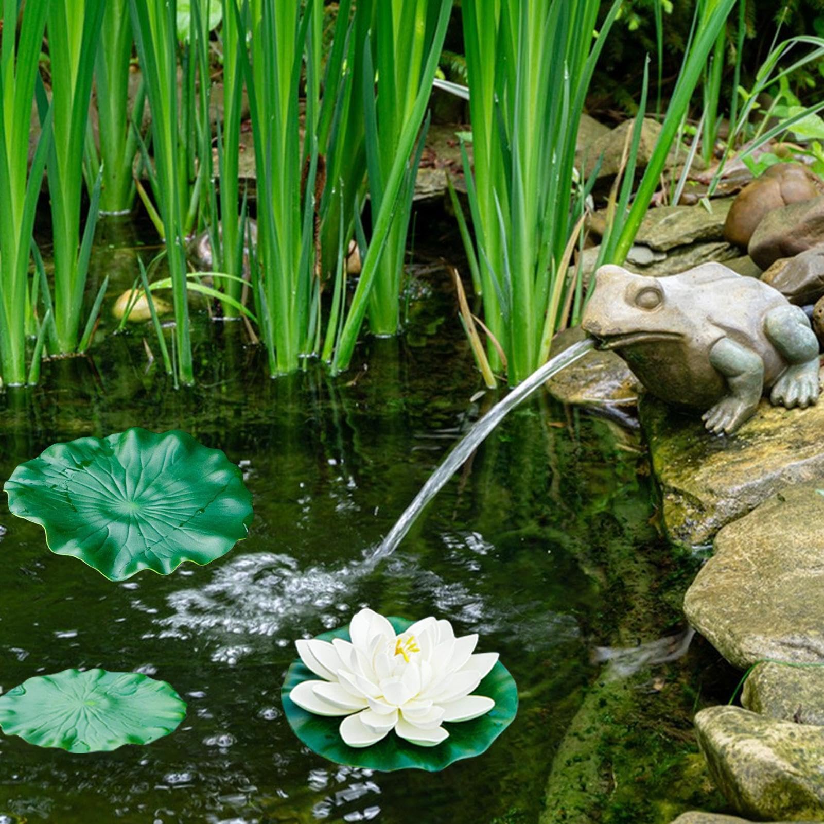 Cuscinetti galleggianti per ninfee, realistici, piante galleggianti per laghetti, decorazioni per piscina, cortile, lago, centrotavola, valle meditazione, cascata, feste, matrimoni, casa