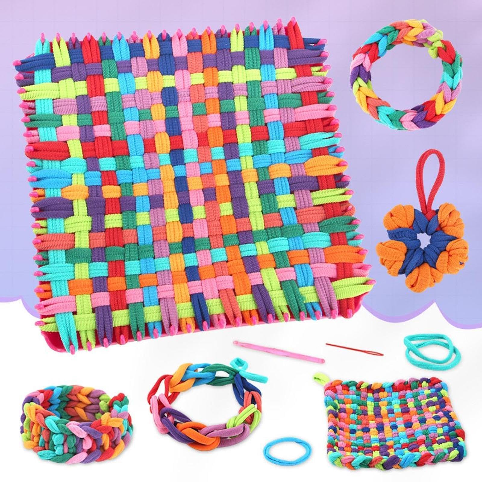 SM SunniMix Weaving Loom Loops Refills Craft Loops Elastic Ropes for Kids Adults Colorful Potholder Loops for Heat Insulation Pads Gifts, 12 Colors 192pcs