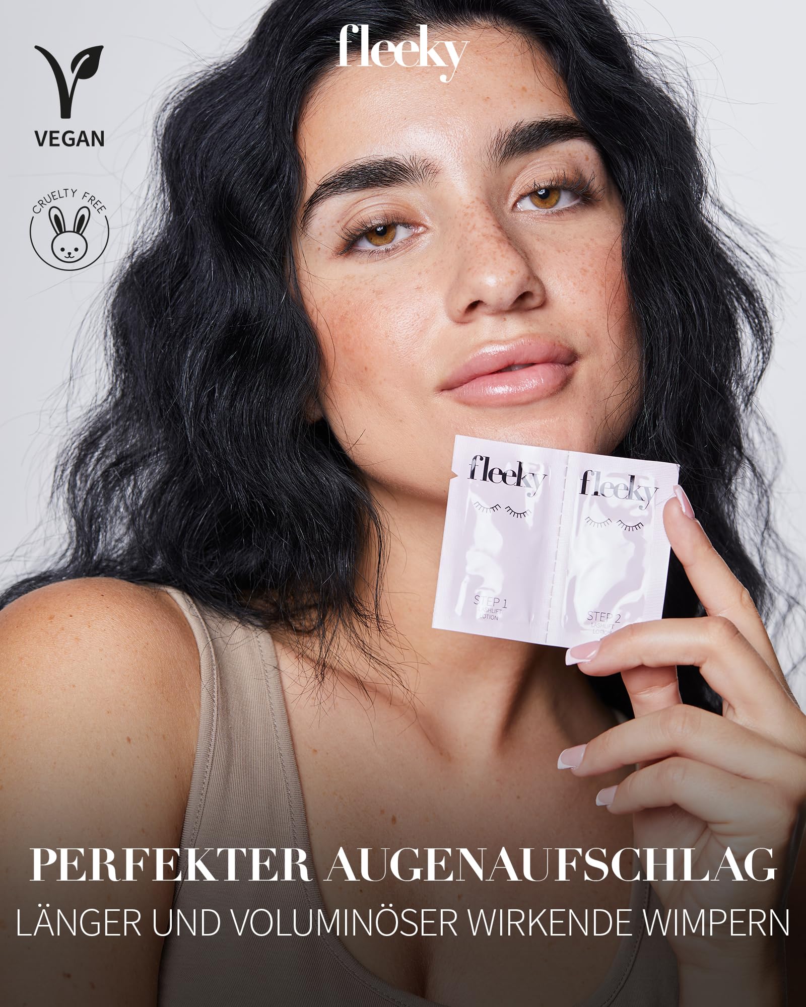 Fleeky Lash Lifting Set - Wimpern Lifting Set - lässt Natürliche Wimpern Länger Wirken - Schonend & Einfach - hält bis zu 6 Wochen - Made in EU