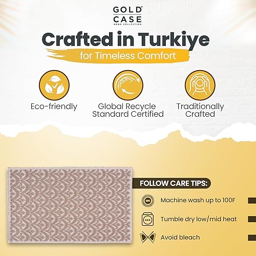 Miniatura 163 de Gold CASE - Juego de 4 toallas de mano turcas para baño, toallas de baño 100% algodón, toalla pequeña de cocina Helen para spa, cara, té y paño