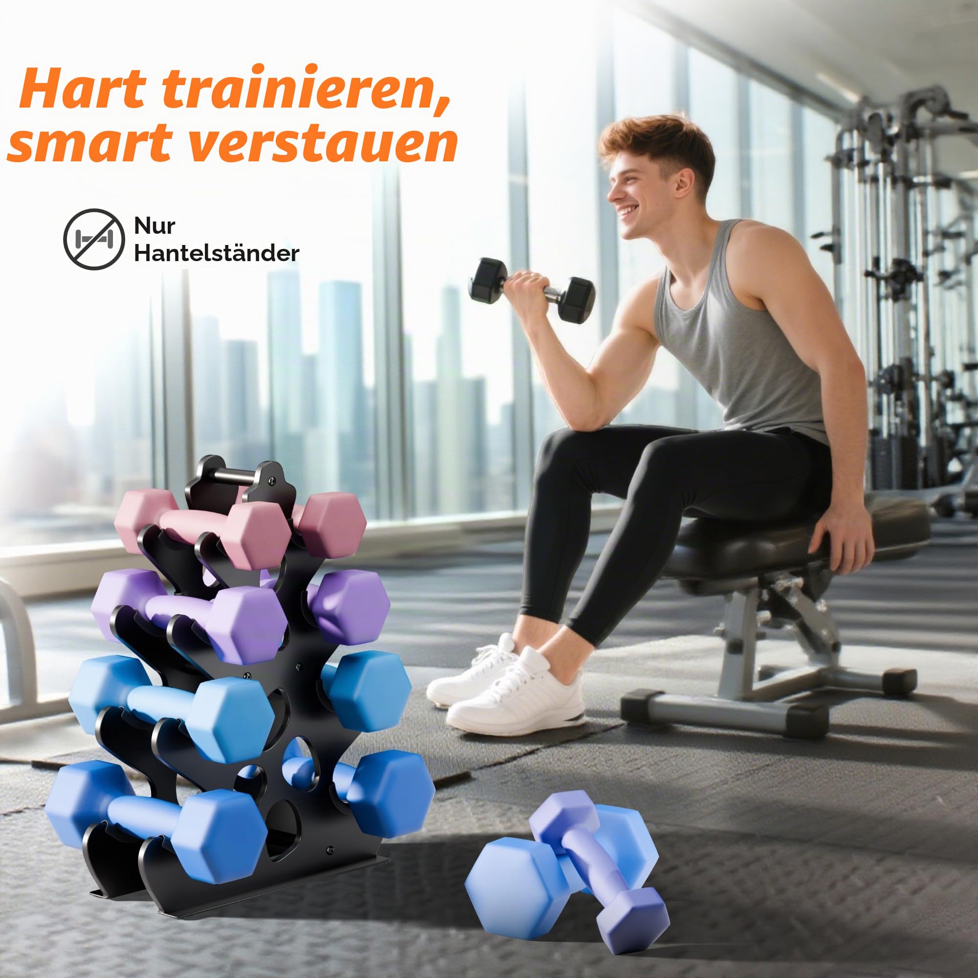 3-stufiges/4-stufiges/5-stufiges Hantelregal, Gewichtsständer für das Home Gym, Halteständer für Freihanteln