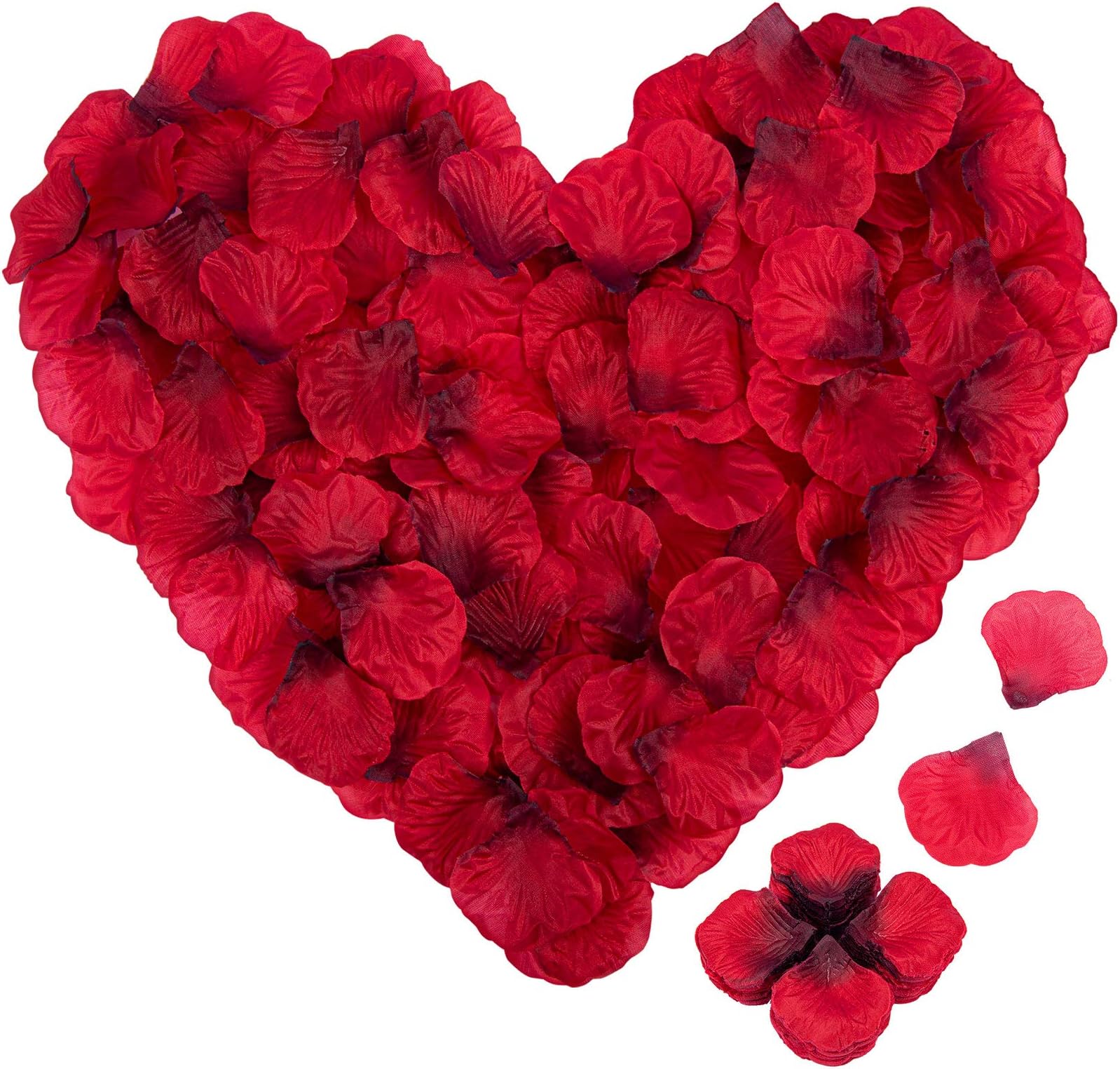 4000 Pieces Rose Petals, Artificial Silk Flowers Petals Romantic Decorations, Emulation Rose Petals for Wedding Decoration, Valentine's Day, Confession Decoration, Party Decoration (Dark Red)