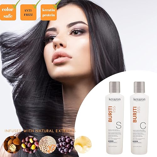 Miniatura 6 de KERAZON Tratamiento BTX brasileño para todo tipo de cabello + kit de champú y acondicionador sin sulfato y sin sodio