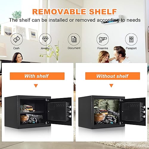 Miniatura 2 de La caja fuerte para el hogar de 1.3 pies cúbicos ofrece bolsa impermeable ignífuga, combinación segura con teclado digital, caja fuerte con bloqueo