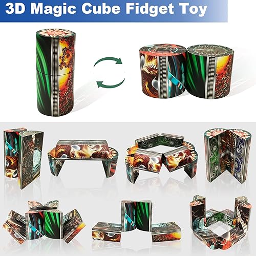 Miniatura 4 de Paquete de 3 cubos mágicos Infinity Flips, cubo Fidget Toys Frosted Deformable Escritorio Cool Puzzle Gadget para adultos niños para mantener la