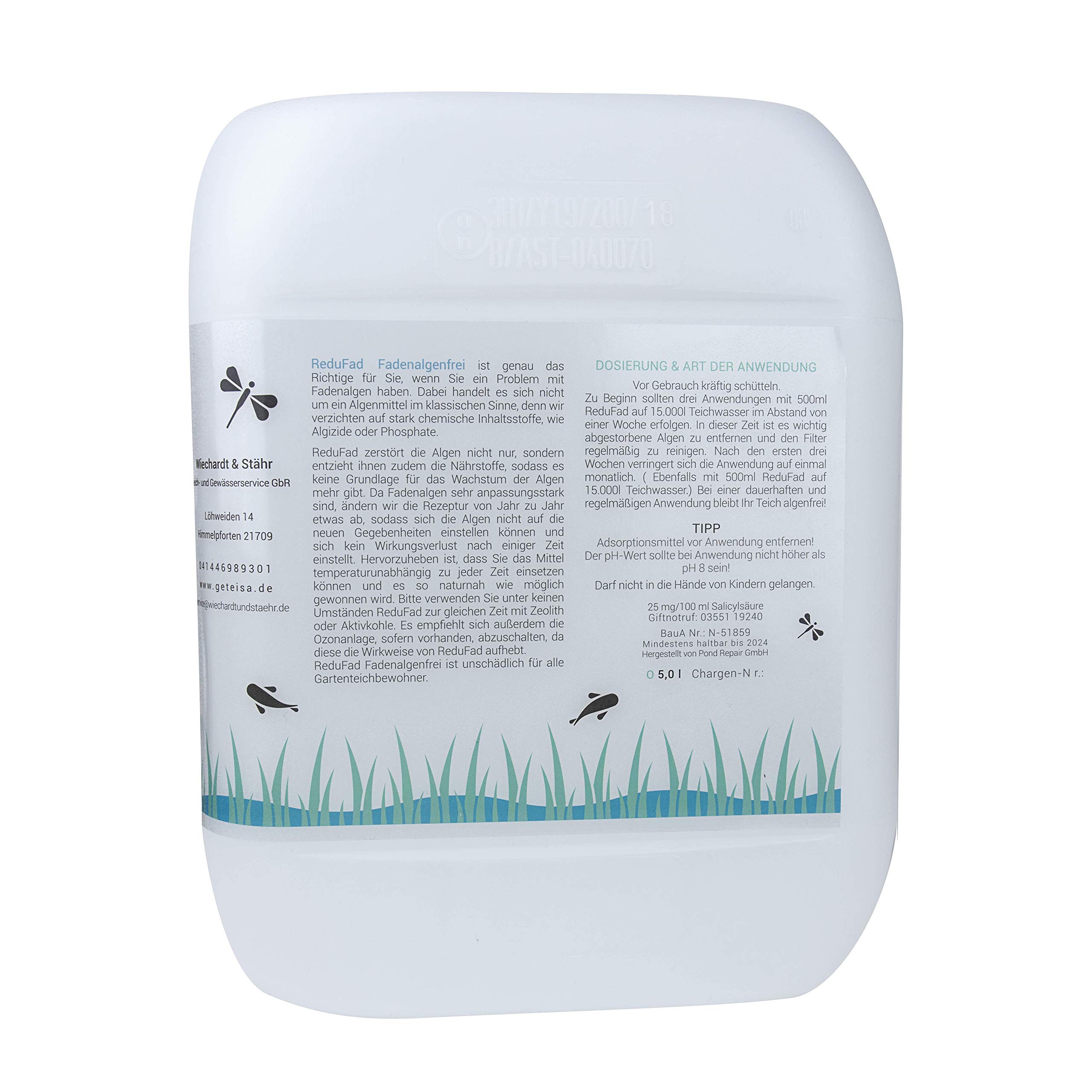 ReduFad 5kg - Hochwirksamer Fadenalgenvernichter für Teiche, Gartenteiche und Koiteiche - Dauerhafte Algenbekämpfung und Nährstoffentzug, Naturnahe Formel, Made in Germany