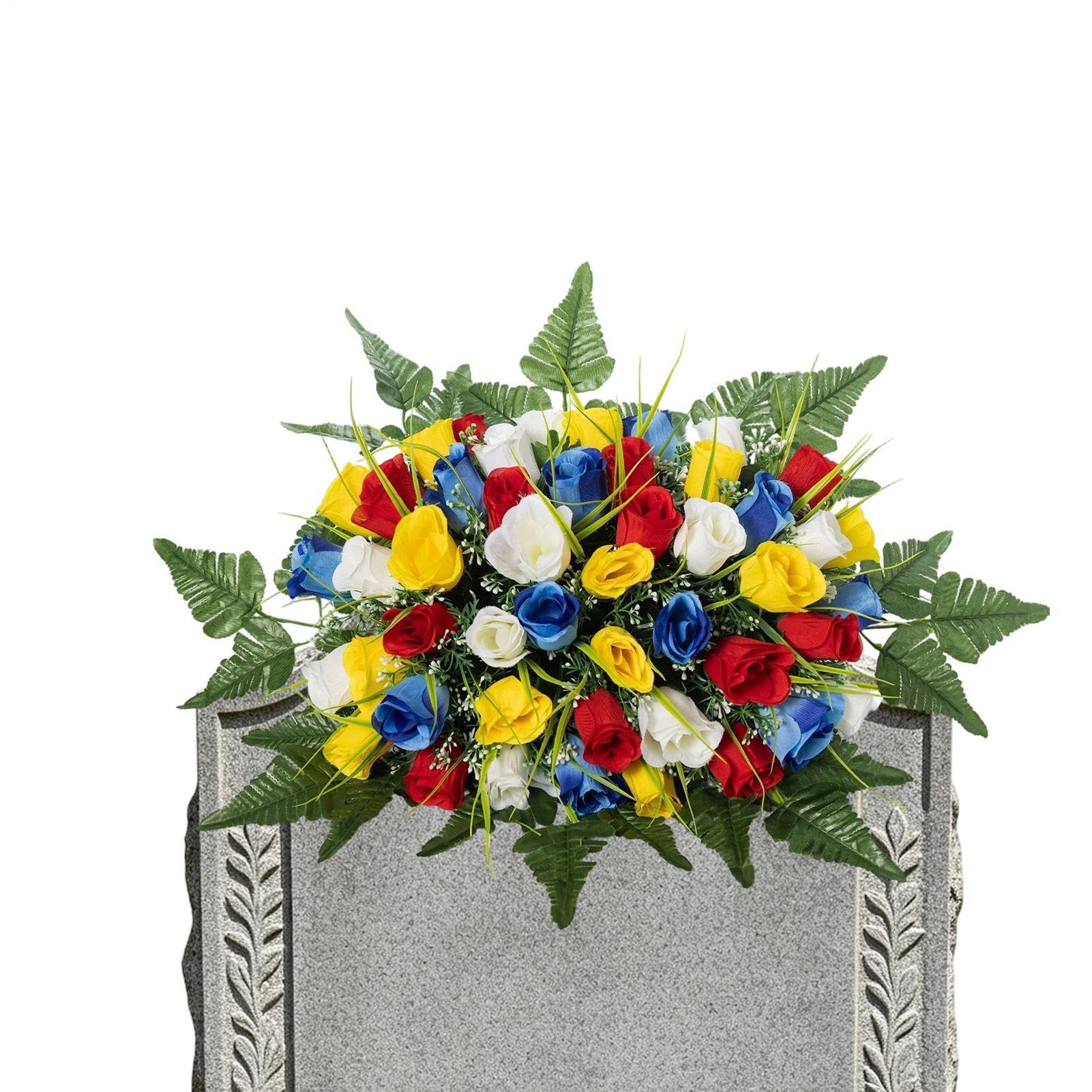 Selle De Fleurs Artificielles pour Cimetière Imperméable et Réaliste