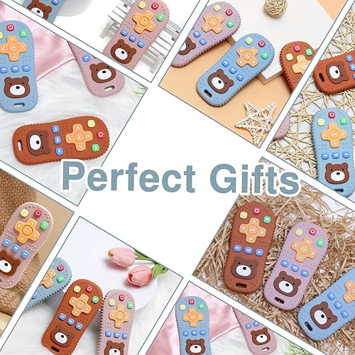 Miniatura 6 de Juguetes de dentición de silicona con cuerda anti caída, juguetes de dentición con control remoto para bebés de 0 a 6 meses, mordedores para bebés