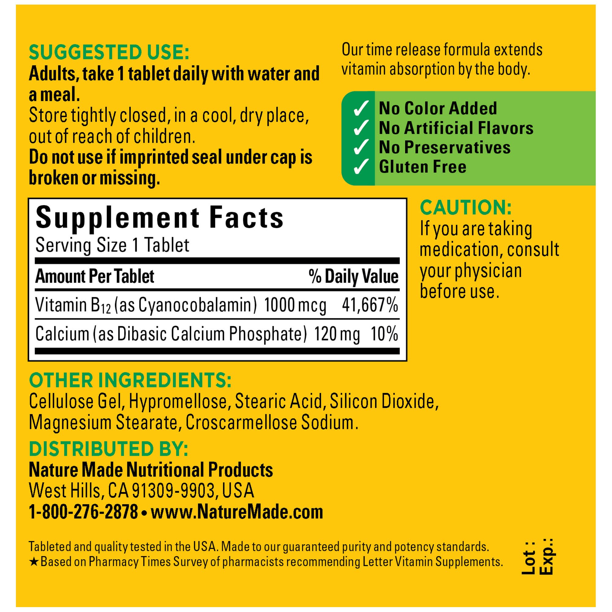 Vitamin B12 1000 Mcg, Dietary Supplement For Energy