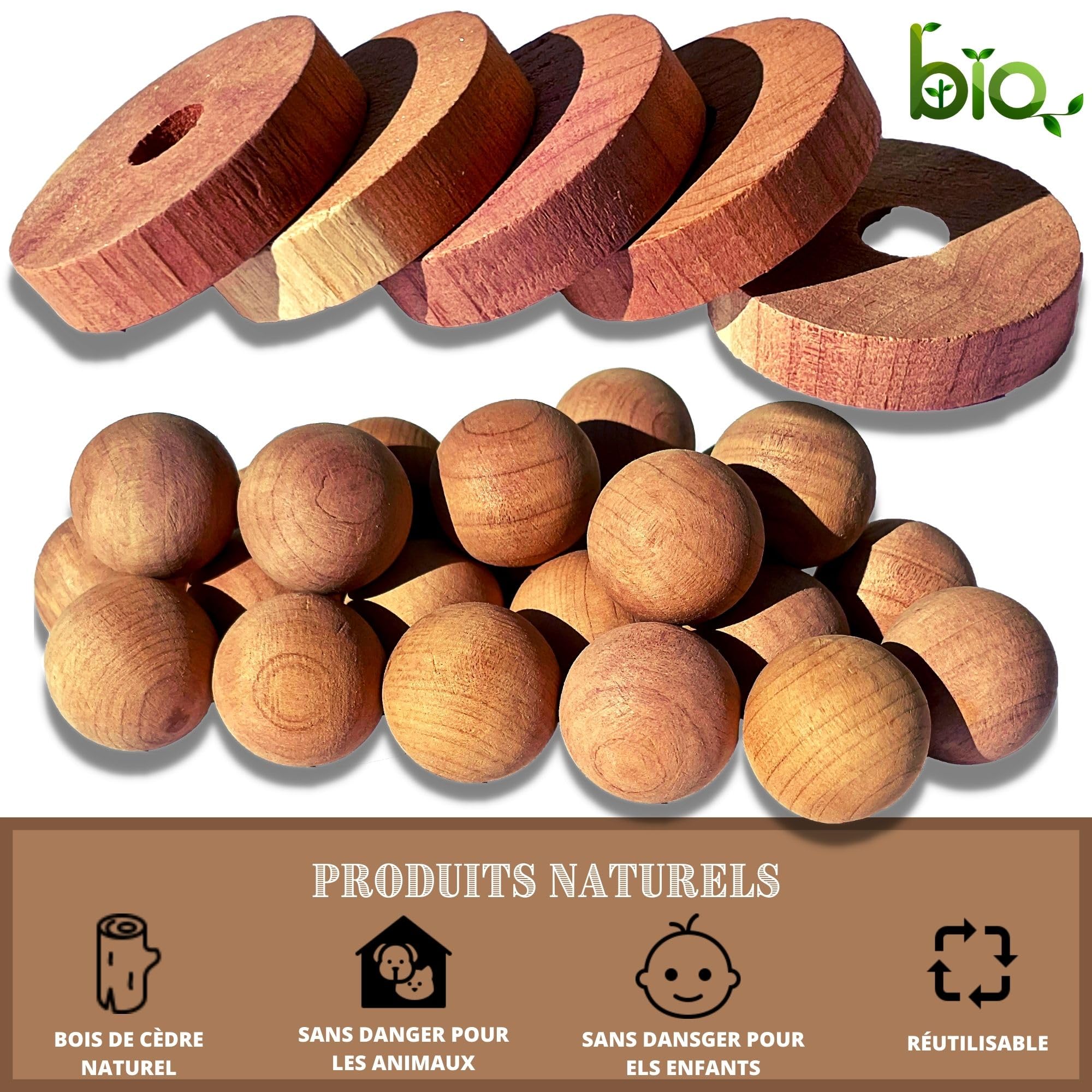 Anti Mites En Bois de Cèdre | Kit de 47 Pcs | Pour Une Meilleure Protection De Vos Vêtements et Textiles | Piège Répulsif Naturel | Boules Antimites et Accessoires Pour vos Armoires,Tiroirs, Penderies