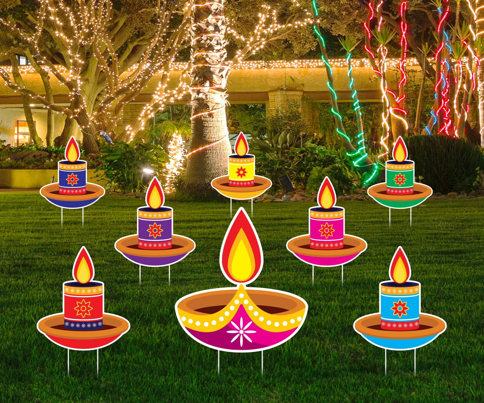 Hanukkah Projector Lights Outdoor – 4 Slides, LED Menorah Projection Lamp, Waterproof Rotating Holiday Decor For Yard, Garden, Parties