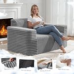 ZurNesfure Canapé Couch Cloud, Memory Mousse Couch with Oreiller No Assemblage Required, Modern Couch avec assise profonde et housse amovible Lavable Canapés sans os pour le salon (Grey, Loveseater)