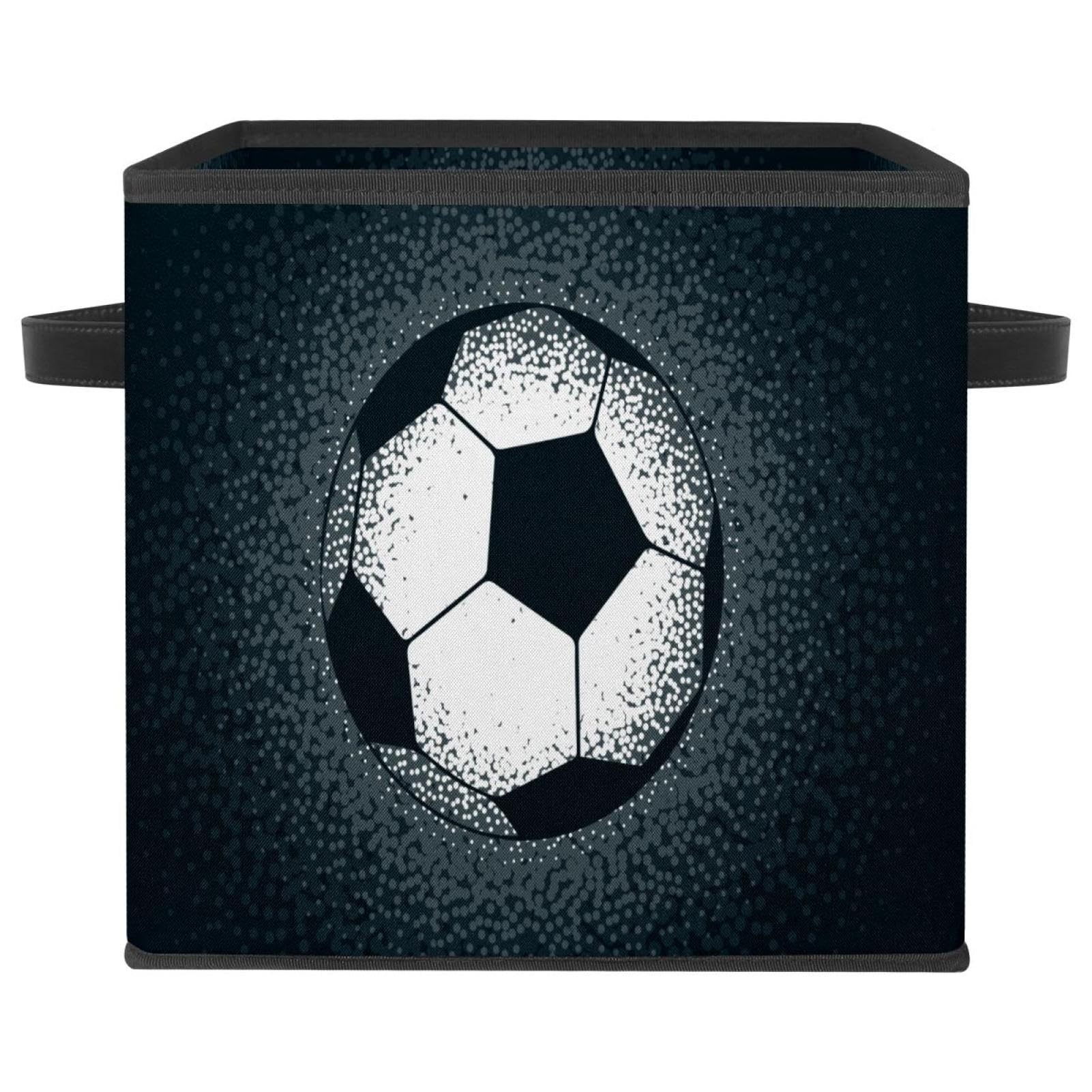 Boîte de rangement pliable cube en tissu motif football rétro pour placard et chambre