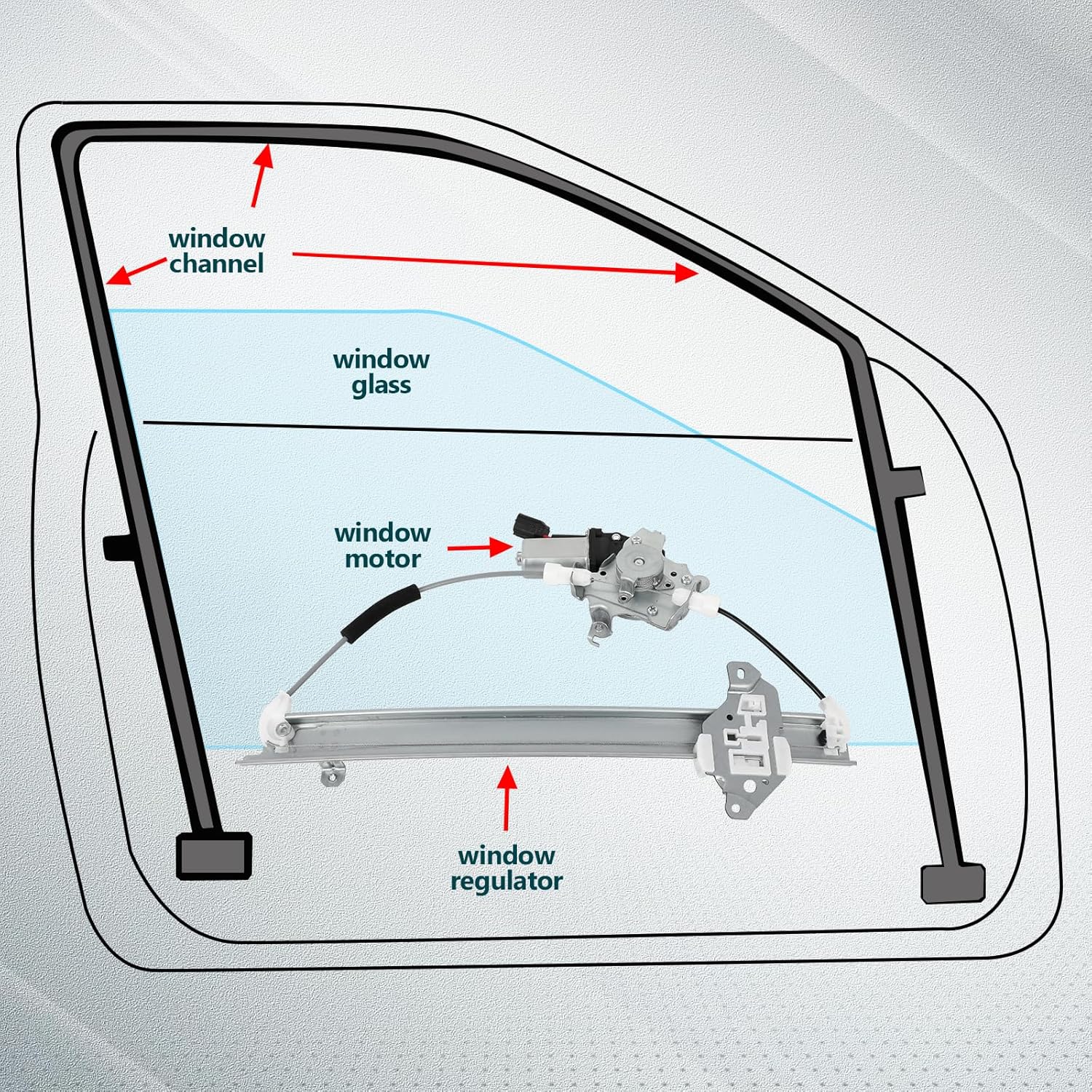 FINDAUTO Front Right Side Power Window Regulator with Motor Replacement for 2011-2017 for Nissan Juke, 751-439