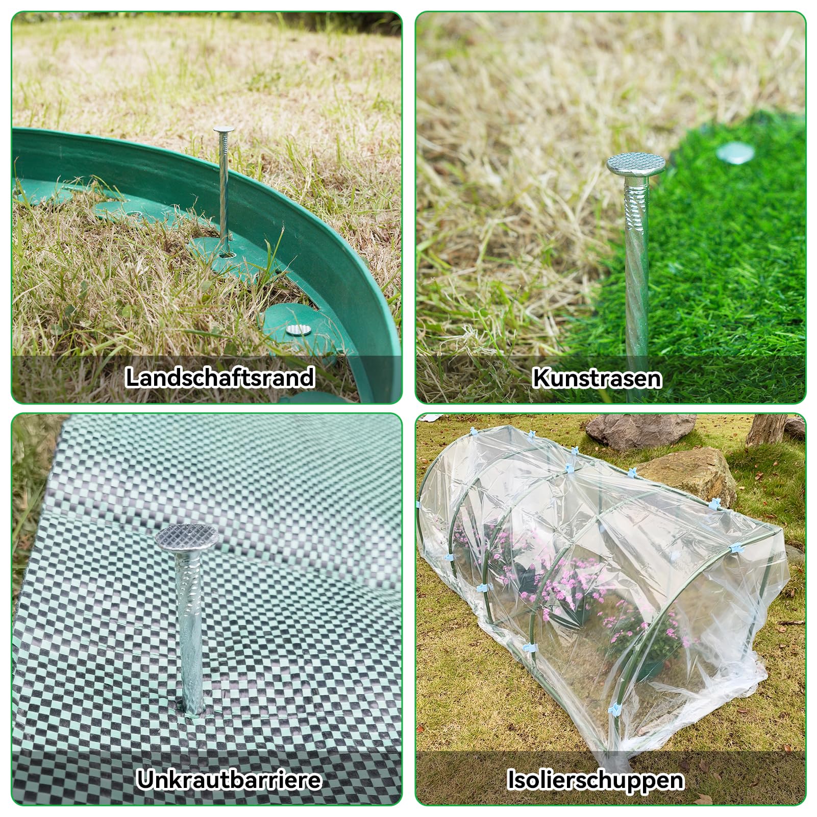 50 U-förmige Erdanker + Pufferscheiben – Verzinkt, 4 Mm Stark, Für Gartenvlies & Zelte