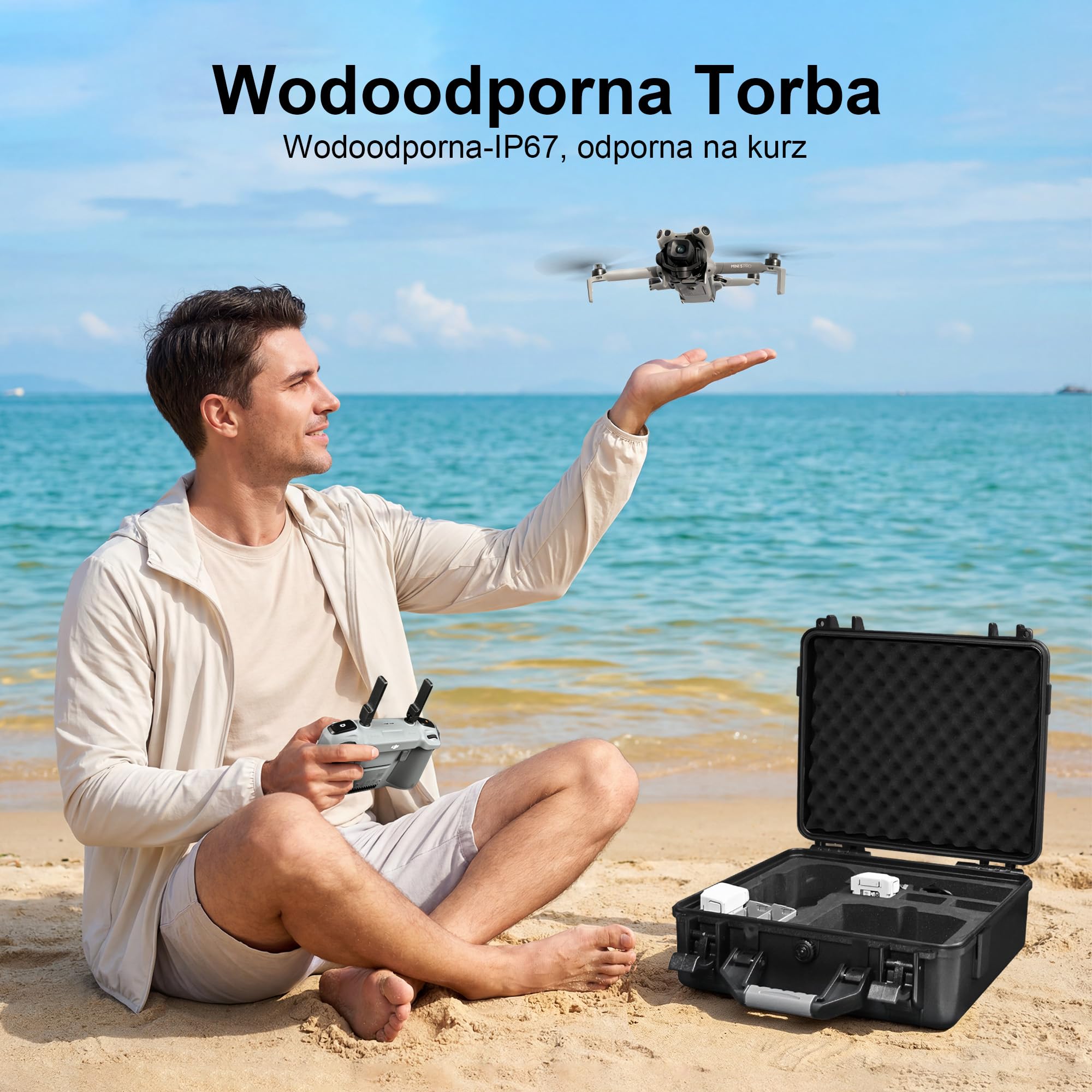 LEKUFEE Wodoodporna Walizka z Twardą Powłoką kompatybilna z Drona DJI Mini 5 Pro/4 Pro/Mini 3,DJI RC 2/RC/ N2/N1 Zdalnego Sterowania i Akcesoriów (tylko walizka)