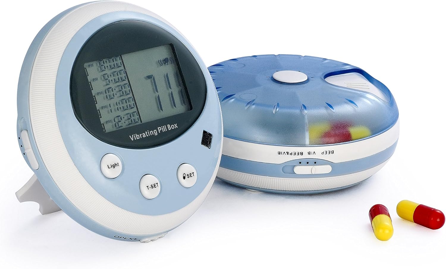 TabTime Vibe, Daily Pill Timer, Reminder, Dispenser with up to 5 daily