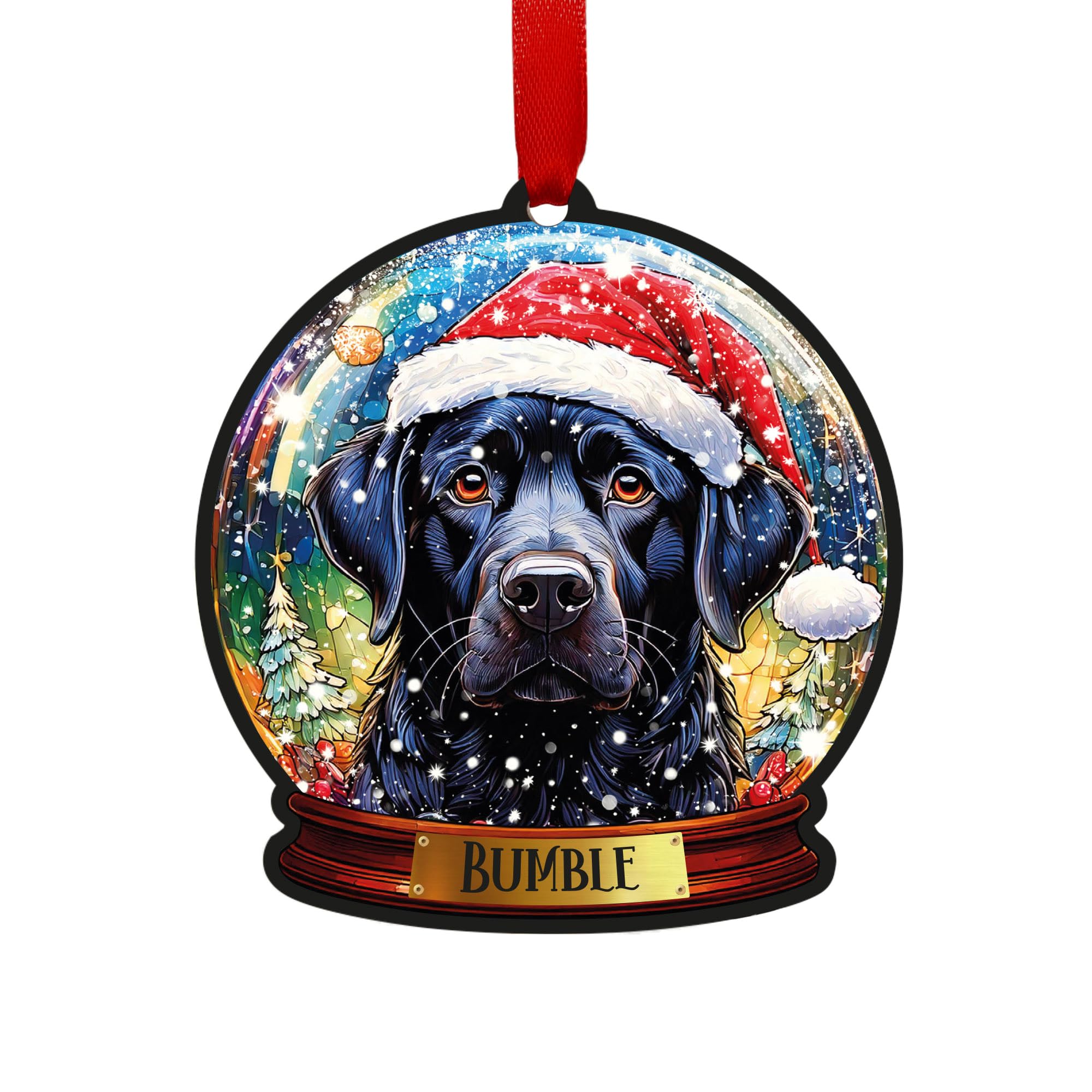 Labrador Black Personalised Snow Globe Decoration
