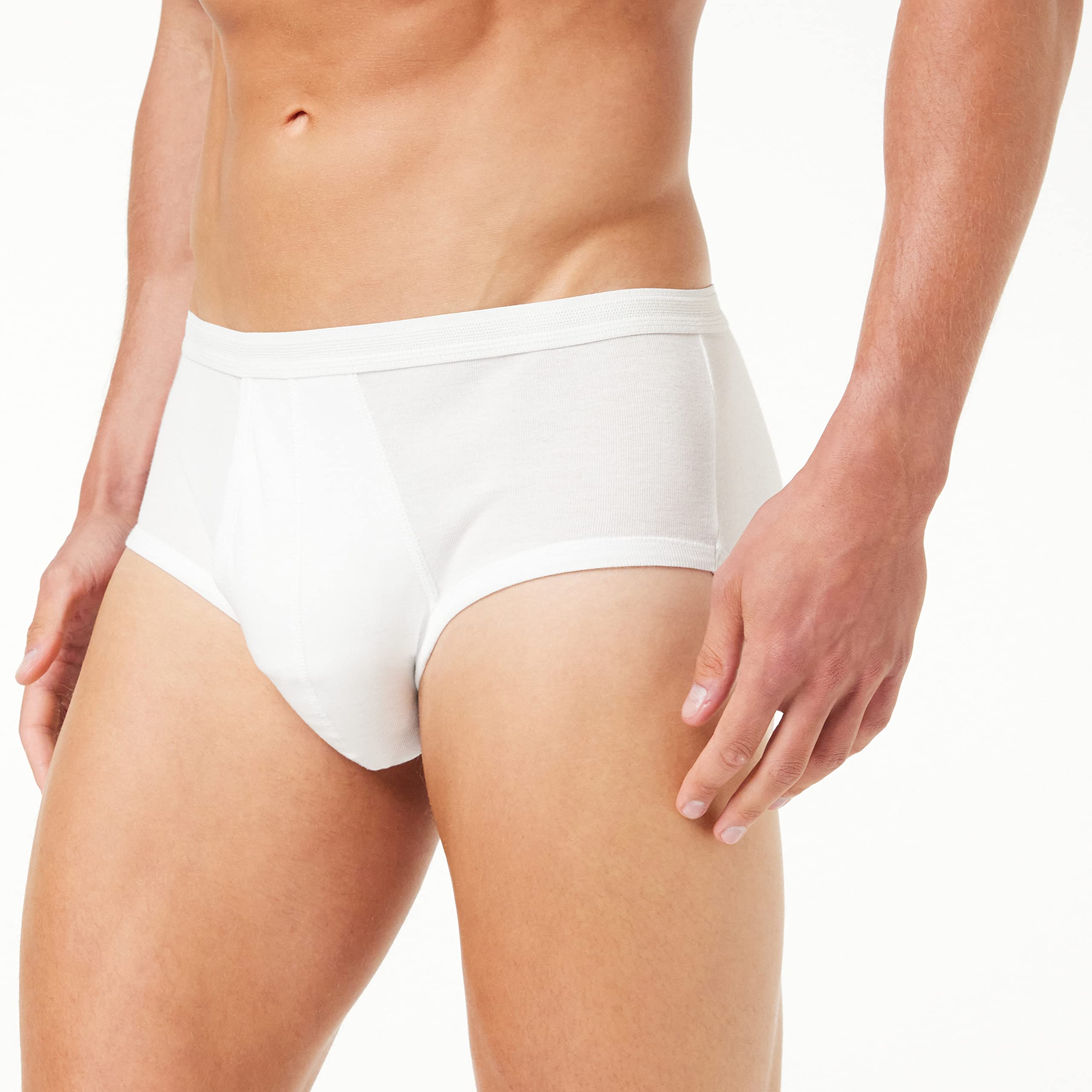 Eminence - Lot de 4 Slips Homme Taille Haute Ouvert - 100% Coton Peigné - Label Oeko-TEX® Standard 100 - Maintien Supérieur, Grand Confort, Hypoallergénique