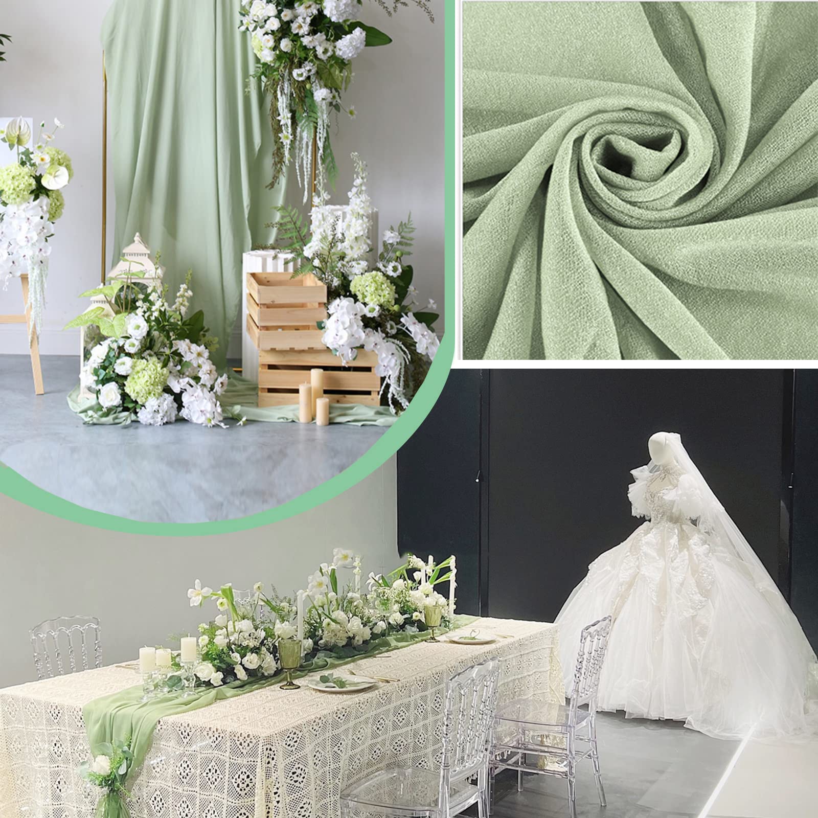Tende Ad Arco TINGE TIME 3 Pannelli Chiffon Verde Acqua: La Magia Per Il Tuo Matrimonio! - 3