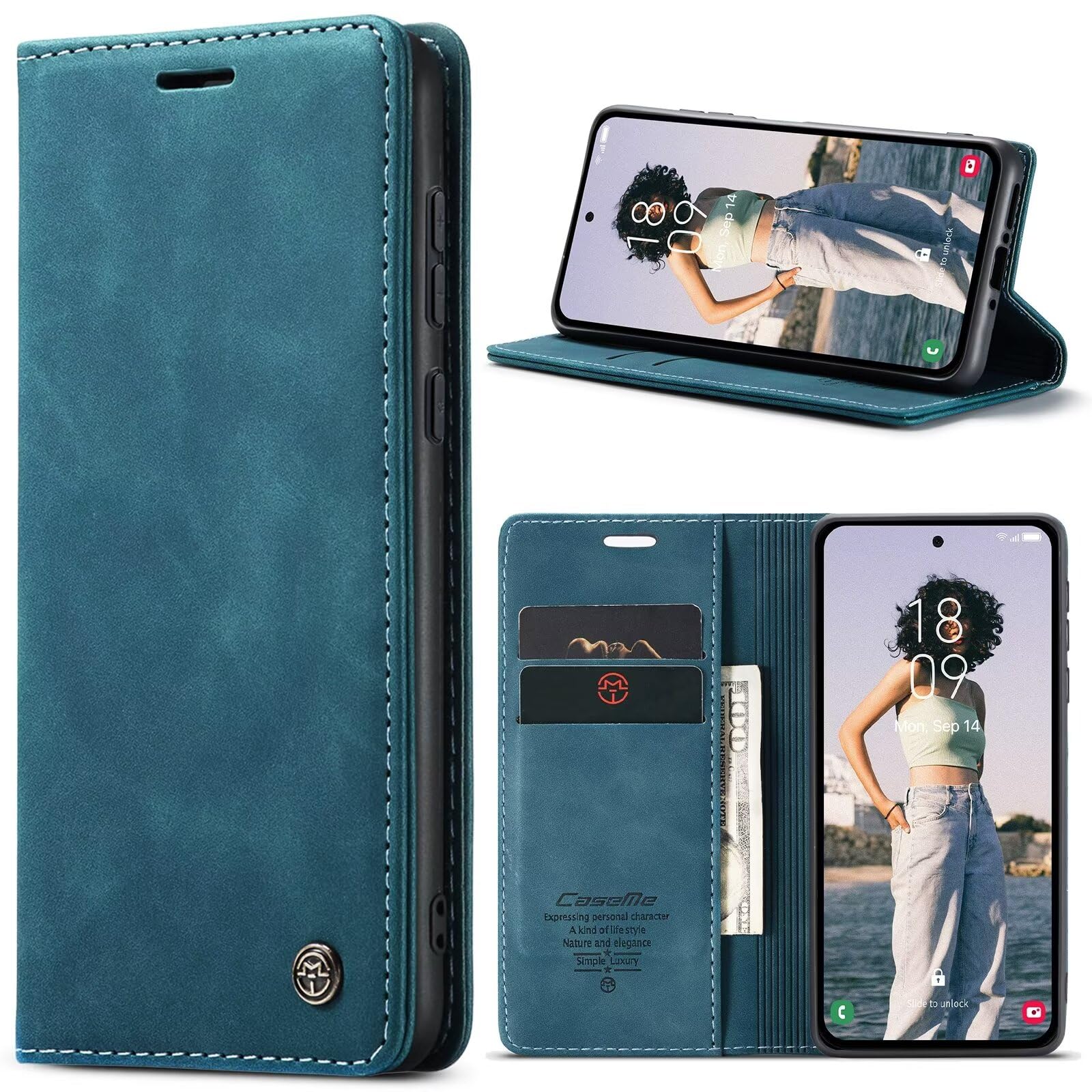 VQWQ Cover per Oppo Find X6 Pro, Custodia Portafoglio in Pelle PU Marmo Slot per Schede Libro Supporto Antiurto Tracolla Regolabile Magnetica Cavalletto Flip Case per Maschio Donna -[BY]-Rosa