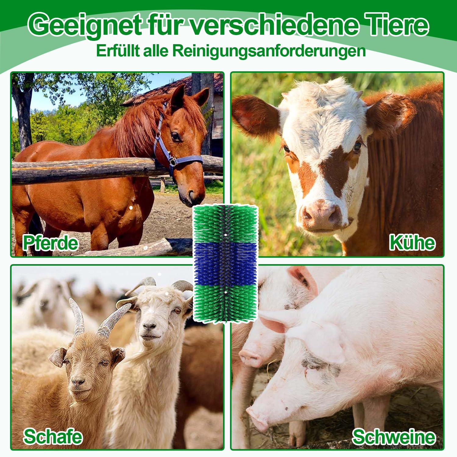 Spazzola per il cambio del pelo del cavallo, semi-circolare, per la cura dei cavalli, spazzola per massaggio contro il prurito, Magic Brush cavallo, spazzola universale per graffi per cavalli