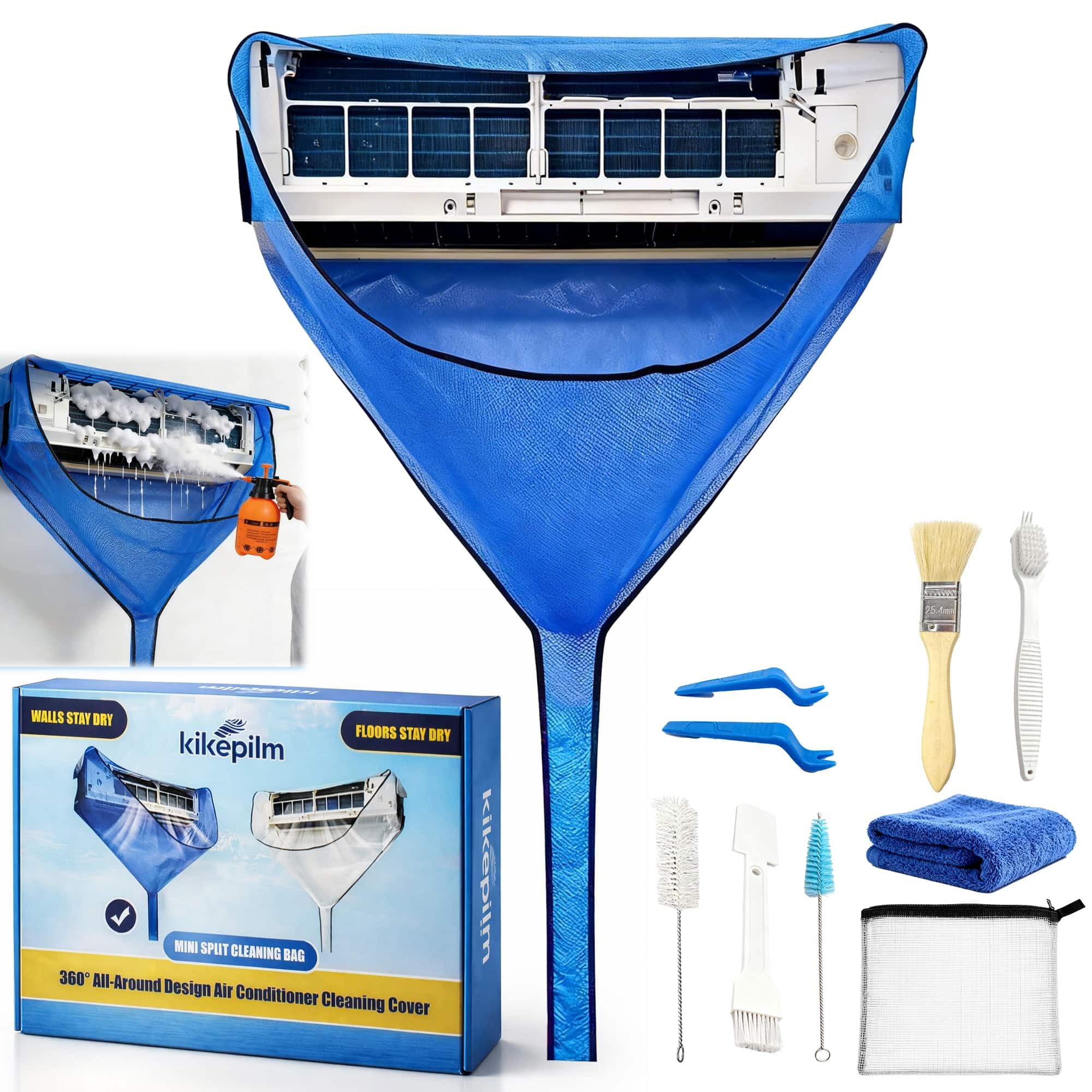 Kit Pulizia Condizionatore Split, Telo per Pulizia Climatizzatore e Condizionatori da Parete per Casa, Blu Grande