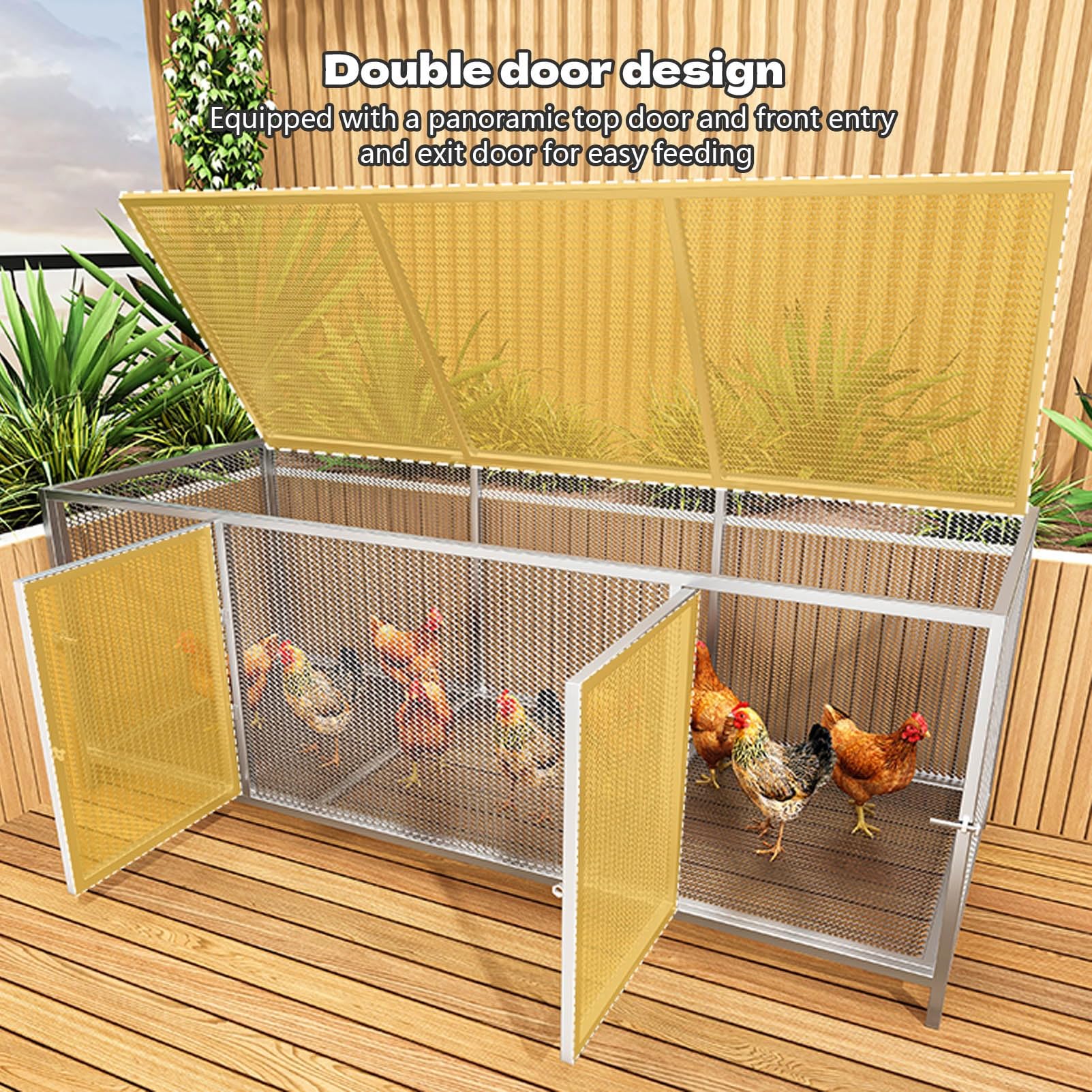 Gallinero grande con diseño de tragaluz para patio trasero y granja de aves de corral