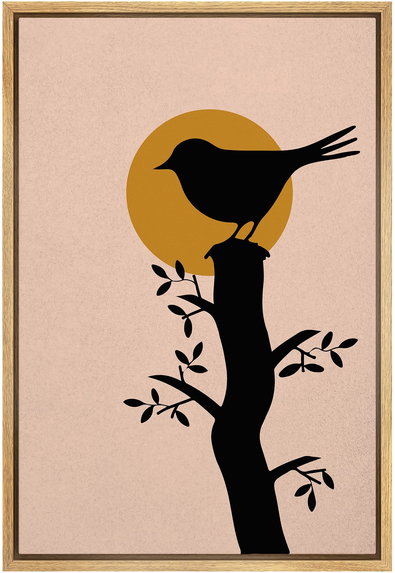 Amazon.com: SIGNFORD Framed Canvas Print Wall Art Finch Silhouette