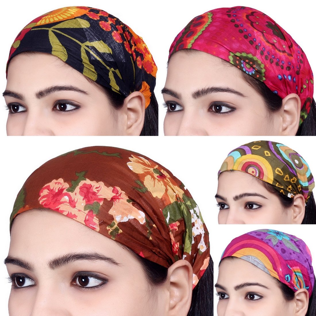 Lot 10 Pieces Womens Mens Cotton Headband Printed Hairband Bandana Wrap Band (Multicolored)-image-26