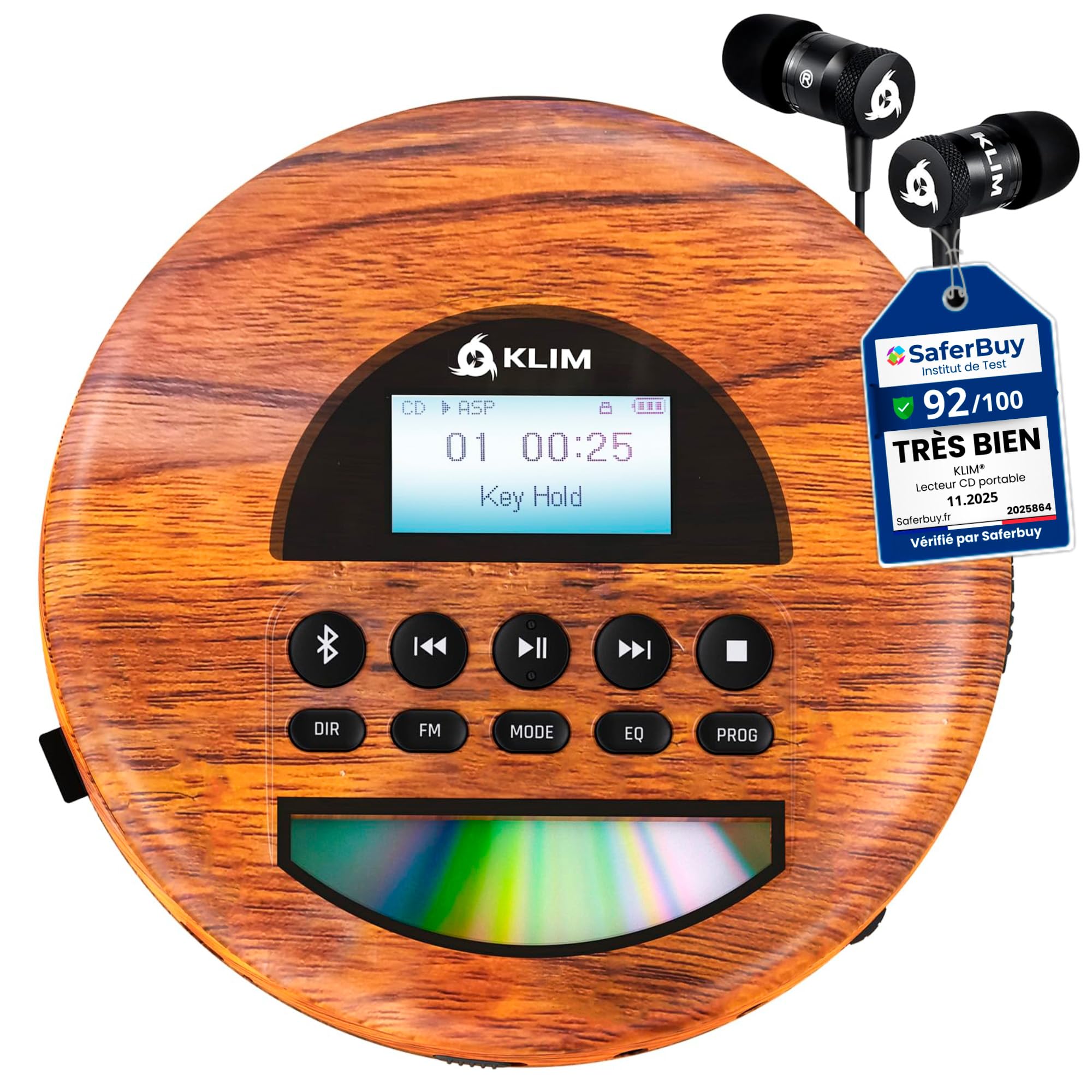 Nomad Lecteur CD Portable Bluetooth - Batterie Longue Durée - Radio FM TF