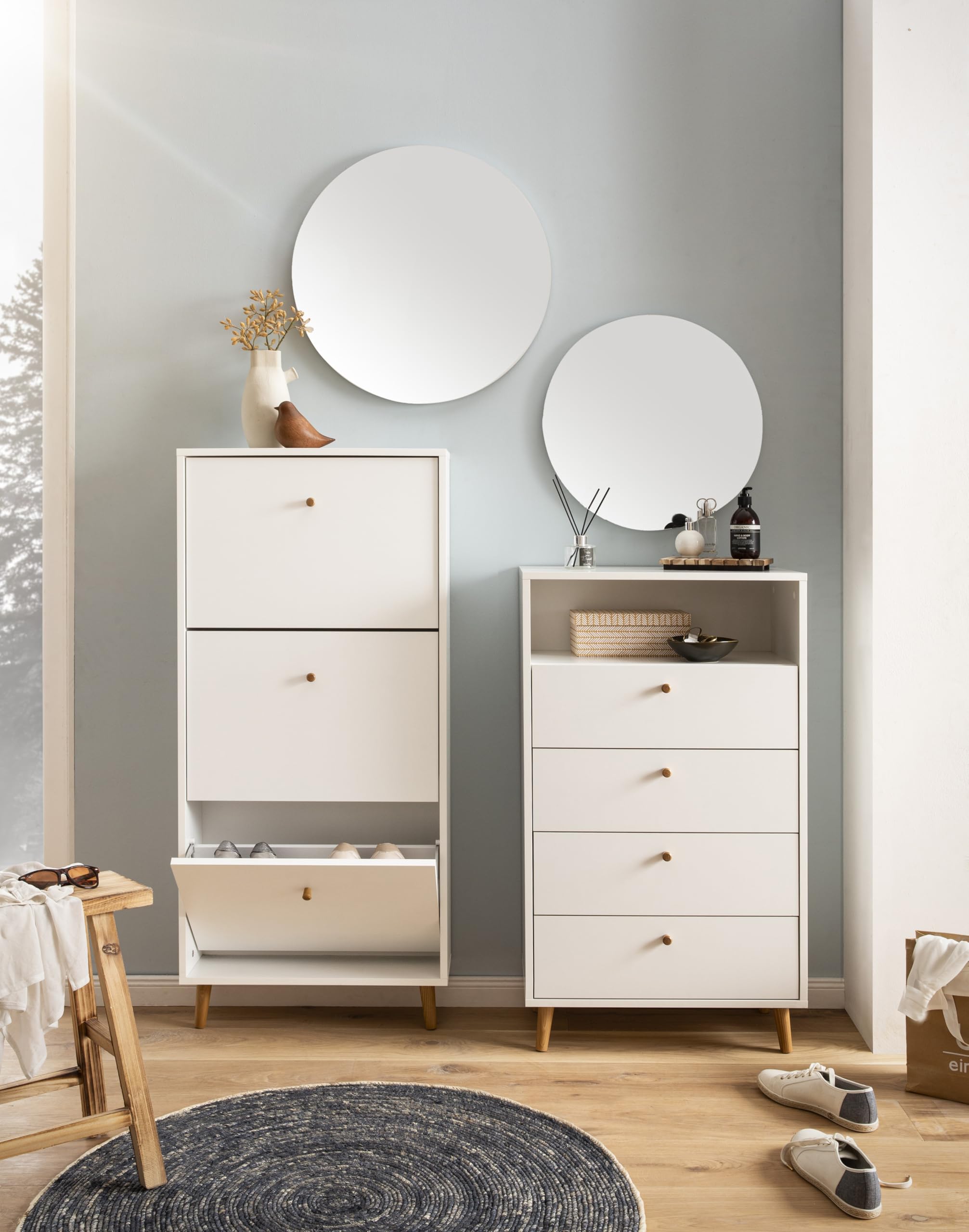 Schildmeyer Bjarne Highboard 158676, weiß matt, 60,2 x 33 x 104,4 cm