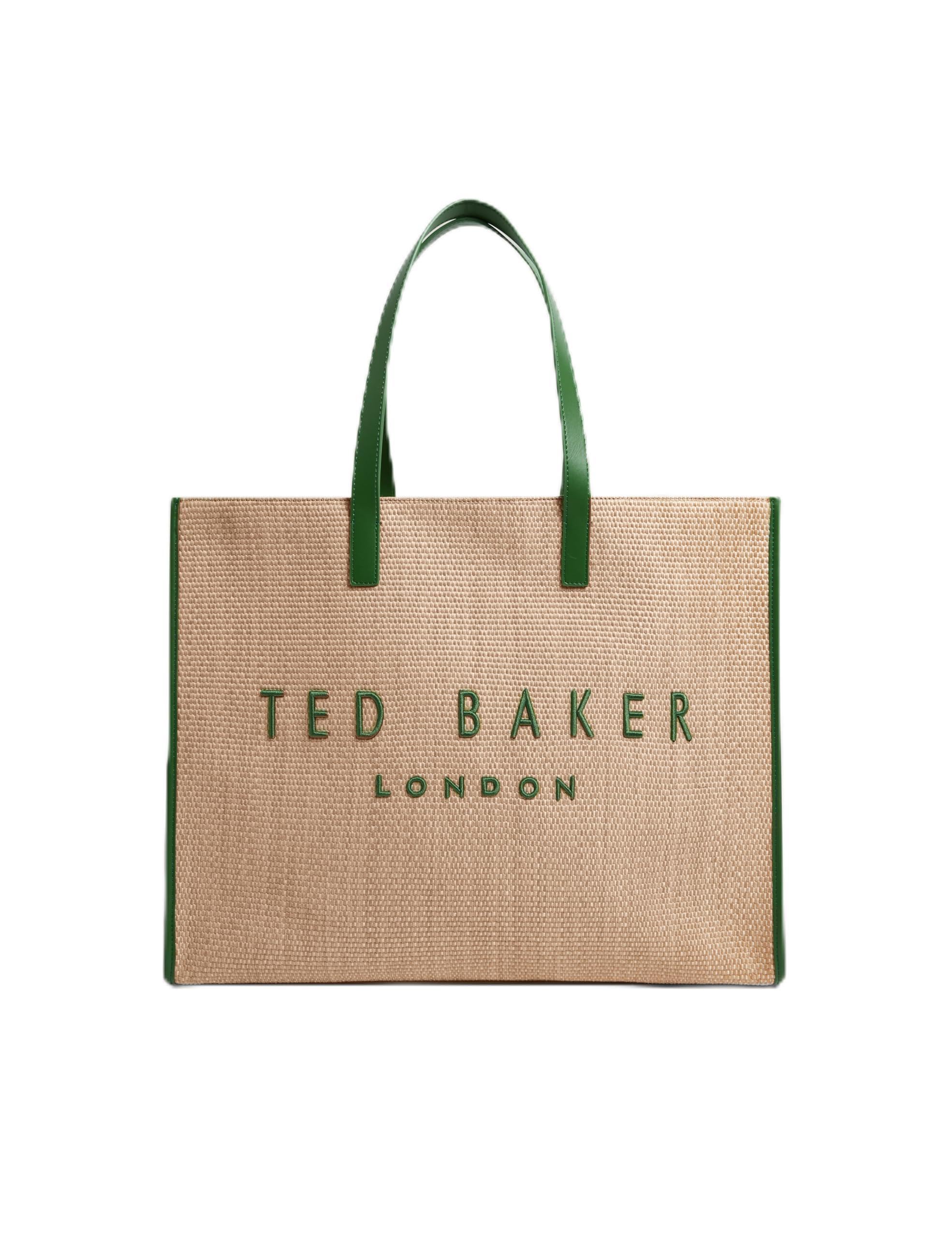 Ted Baker Women's Green Raffia Large Icon Bag, Sports Direct