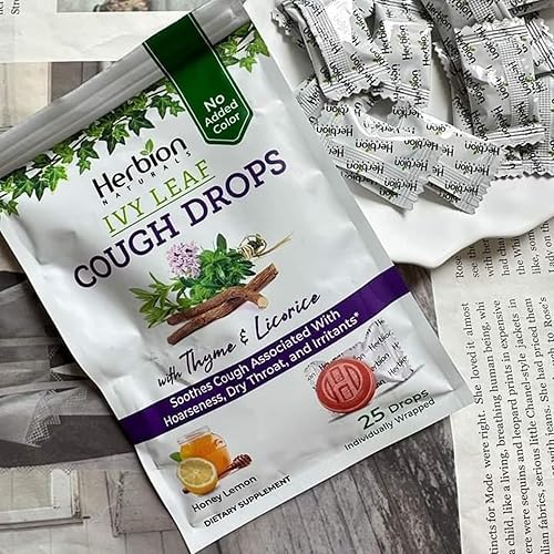 Miniatura 7 de HERBION Naturals - Gotas para la tos de hoja de hiedra con tomillo y regaliz, sabor miel y limón, alivia la tos, para adultos y niños mayores de 6