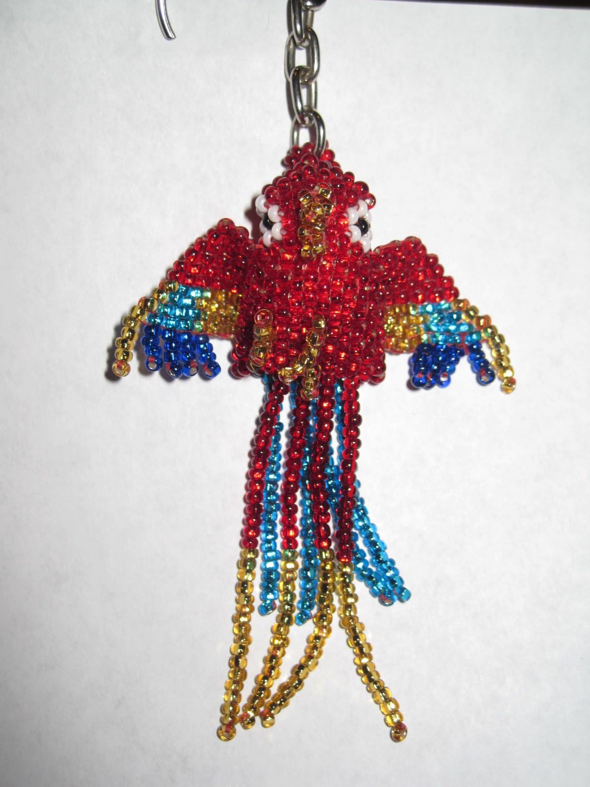 Parrot Keychain Handmade in Guatemala by Santiago Atitlan Handcrafts
